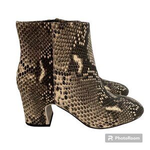Essex Lane Gabriella Leather Snake-Skin Ankle Boots Booties Womens Size 6